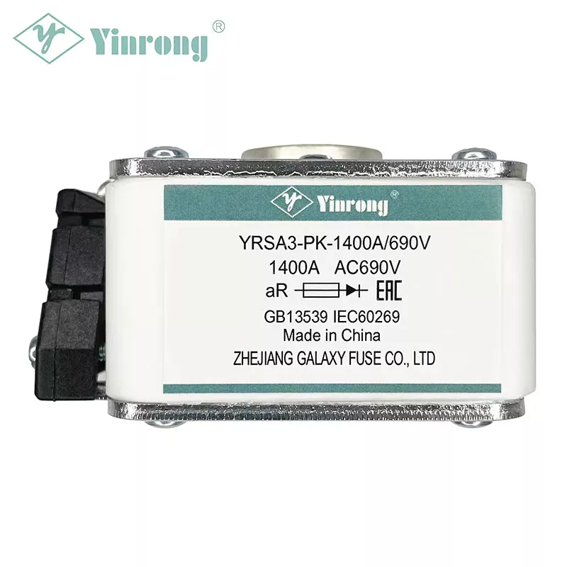 690VAC 1400A ultrasnelle aR-zekering met vierkant lichaam